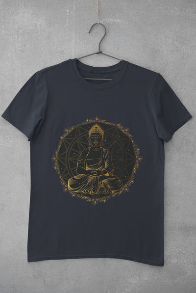 Buddha Gold Women Half Sleeves T-shirt- FunkyTeesClub - Funky Tees Club