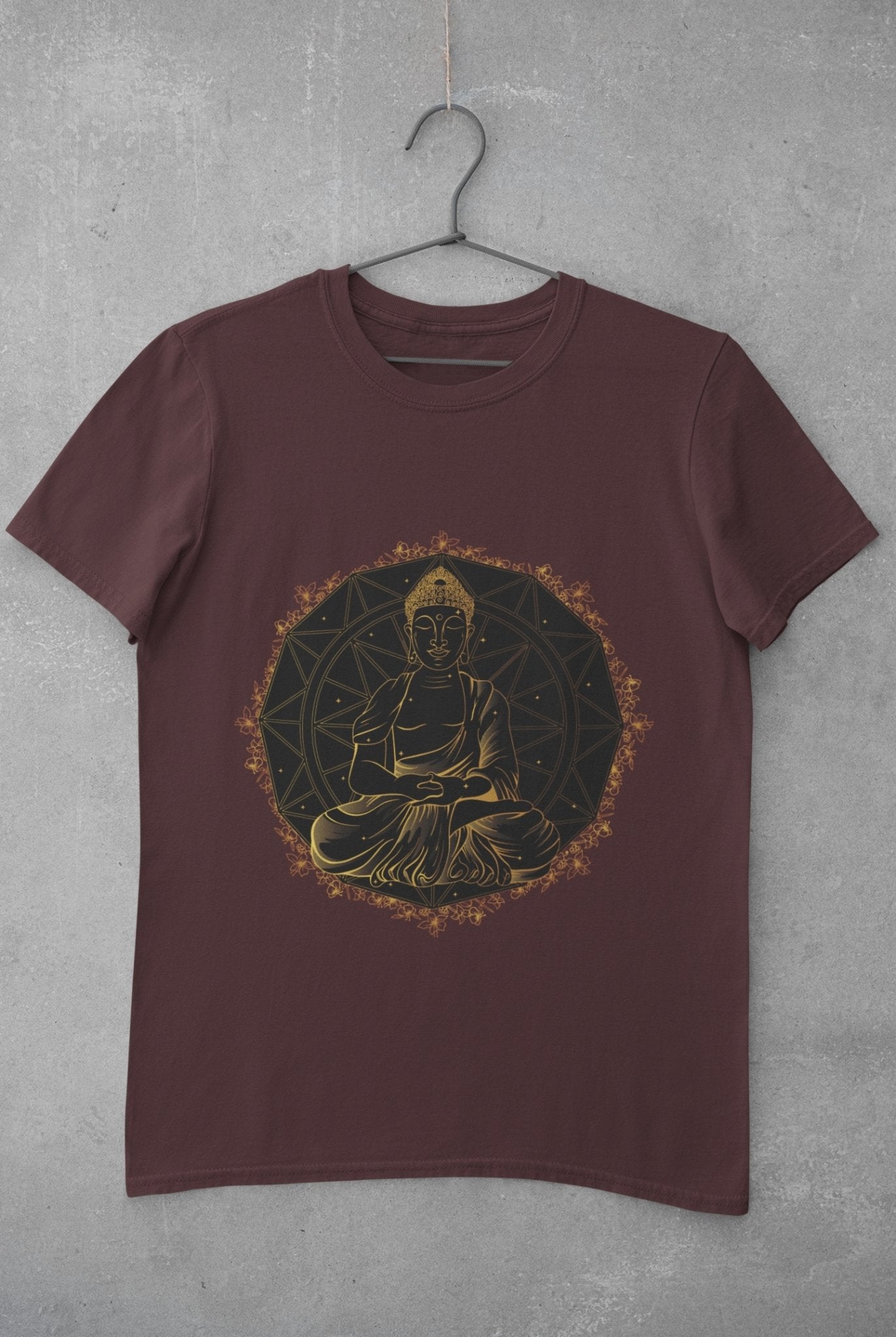 Buddha Gold Women Half Sleeves T-shirt- FunkyTeesClub - Funky Tees Club