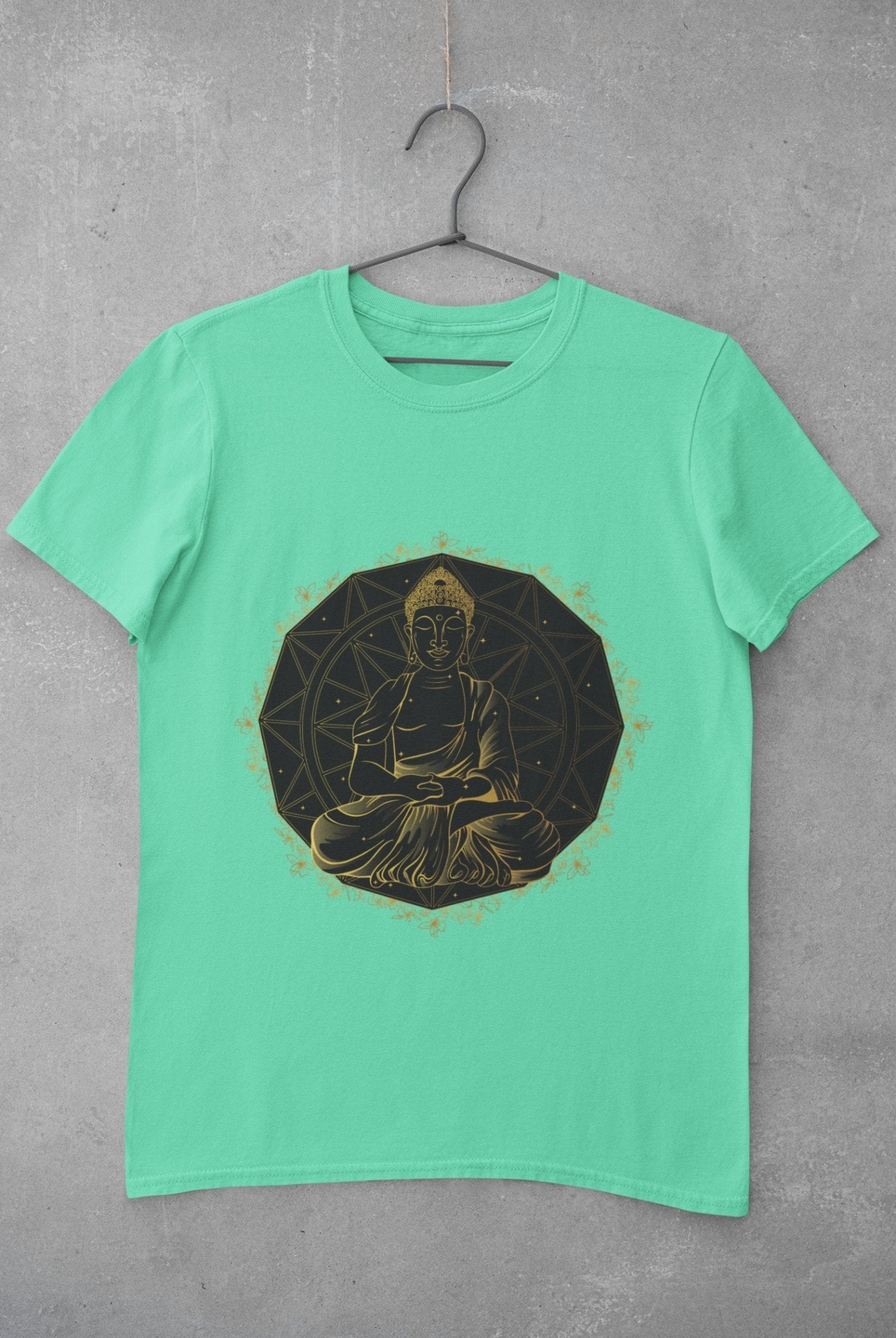 Buddha Gold Women Half Sleeves T-shirt- FunkyTeesClub - Funky Tees Club