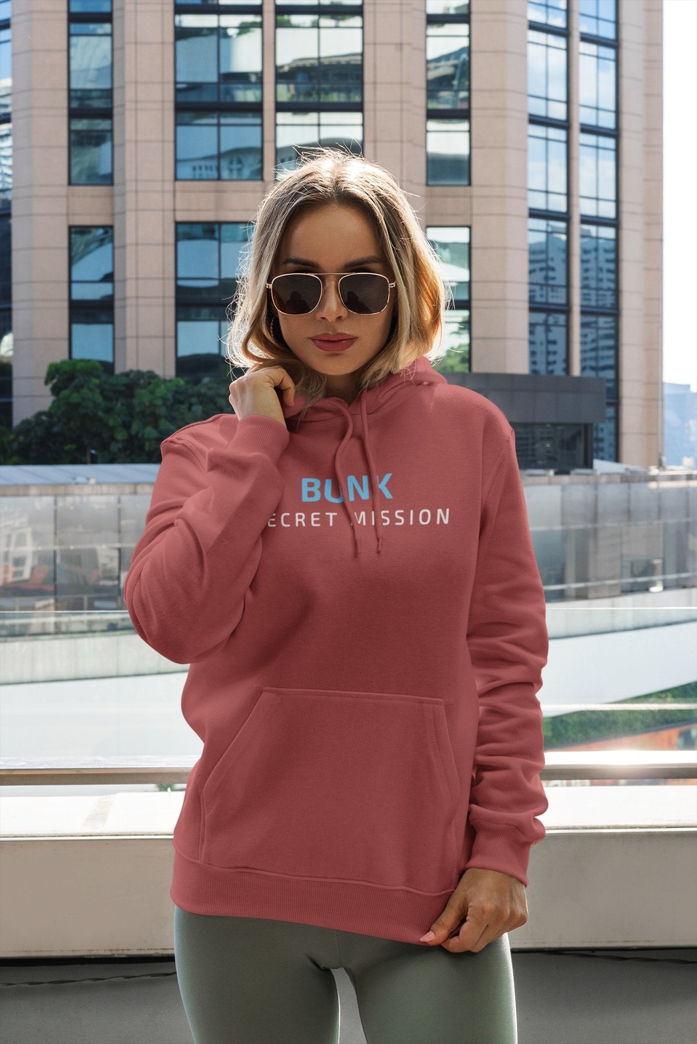 Bunk Secret Mission Typography Hoodies for Women-FunkyTeesClub - Funky Tees Club