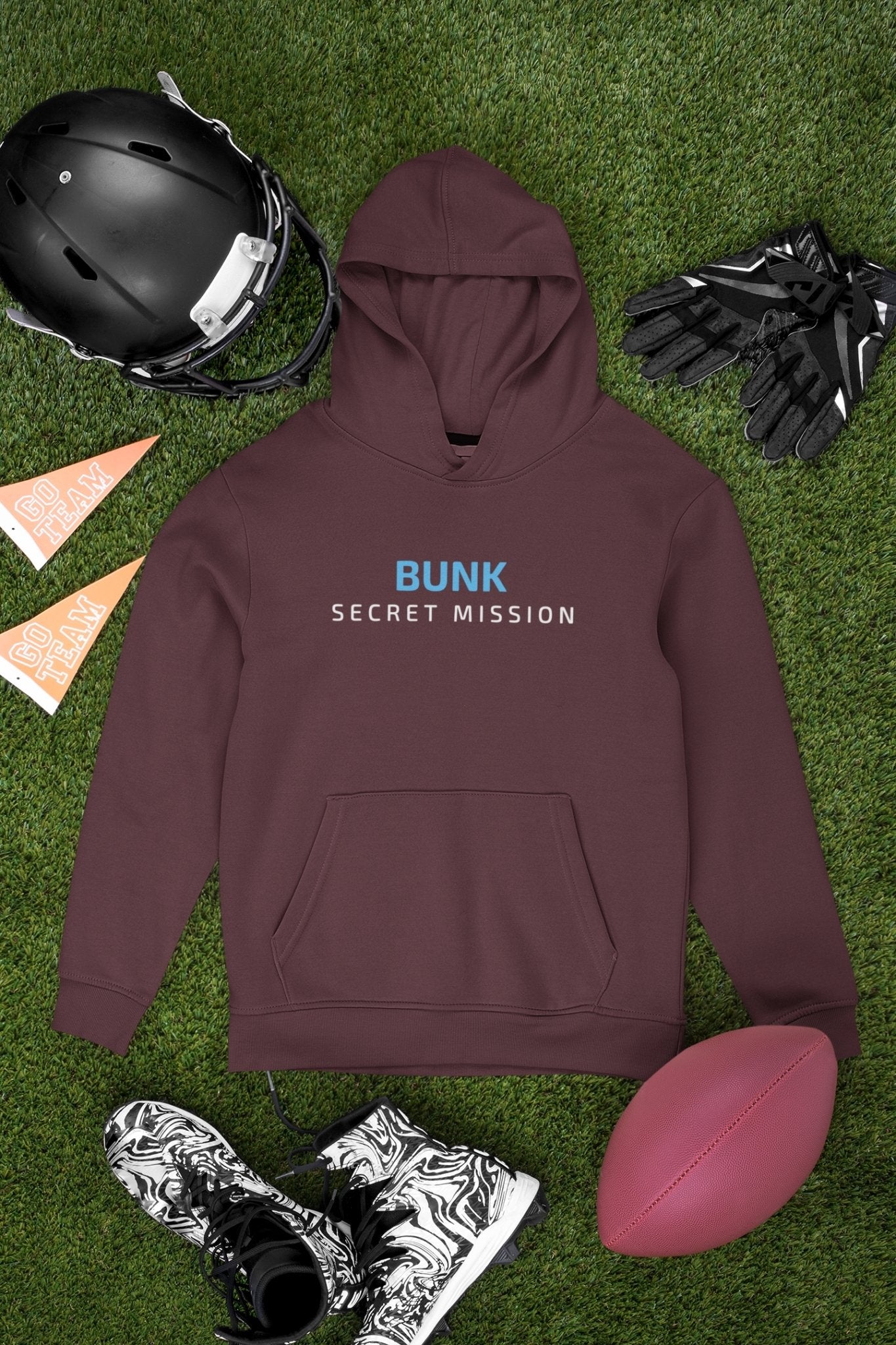 Bunk Secret Mission Typography Hoodies for Women-FunkyTeesClub - Funky Tees Club