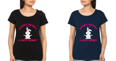BUNNY BFF Half Sleeves T-Shirts-FunkyTees - Funky Tees Club
