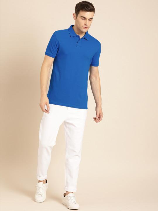 Plain Royal Blue Polo T-Shirt-FunkyTeesClub