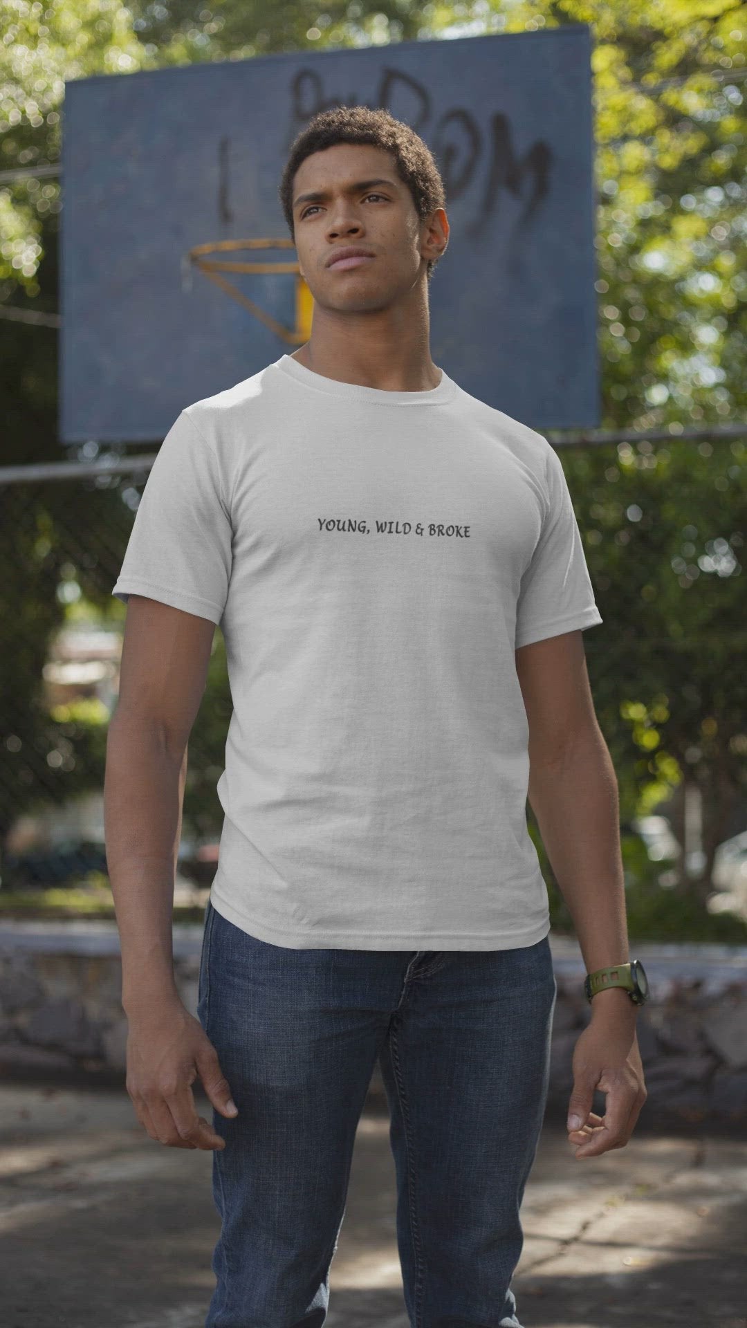 Young Wild and Broke Minimal Mens Half Sleeves T-shirt- FunkyTeesClub