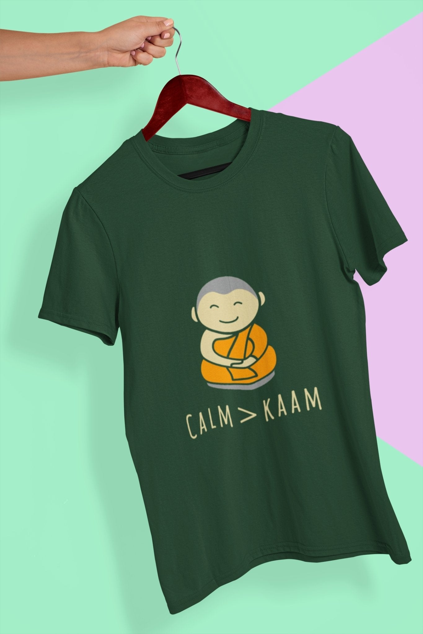 Calm or Kaam Mens Half Sleeves T-shirt- FunkyTeesClub - Funky Tees Club