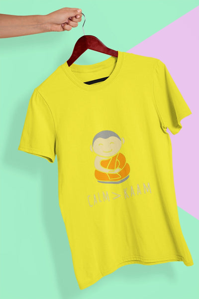 Calm or Kaam Women Half Sleeves T-shirt- FunkyTeesClub - Funky Tees Club