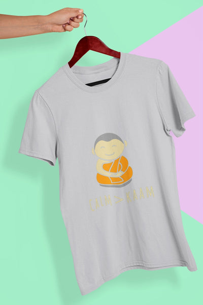 Calm or Kaam Women Half Sleeves T-shirt- FunkyTeesClub - Funky Tees Club