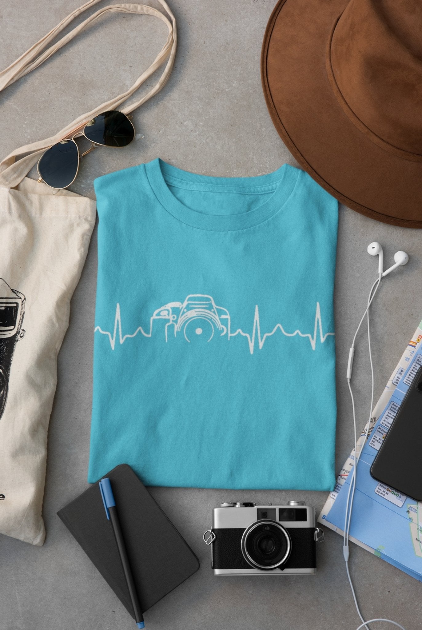 Camera Heartbeat for a Photographer Mens Half Sleeves T-shirt- FunkyTeesClub - Funky Tees Club
