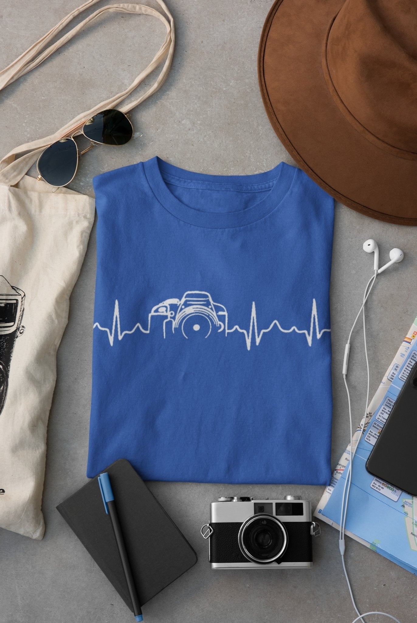 Camera Heartbeat for a Photographer Mens Half Sleeves T-shirt- FunkyTeesClub - Funky Tees Club