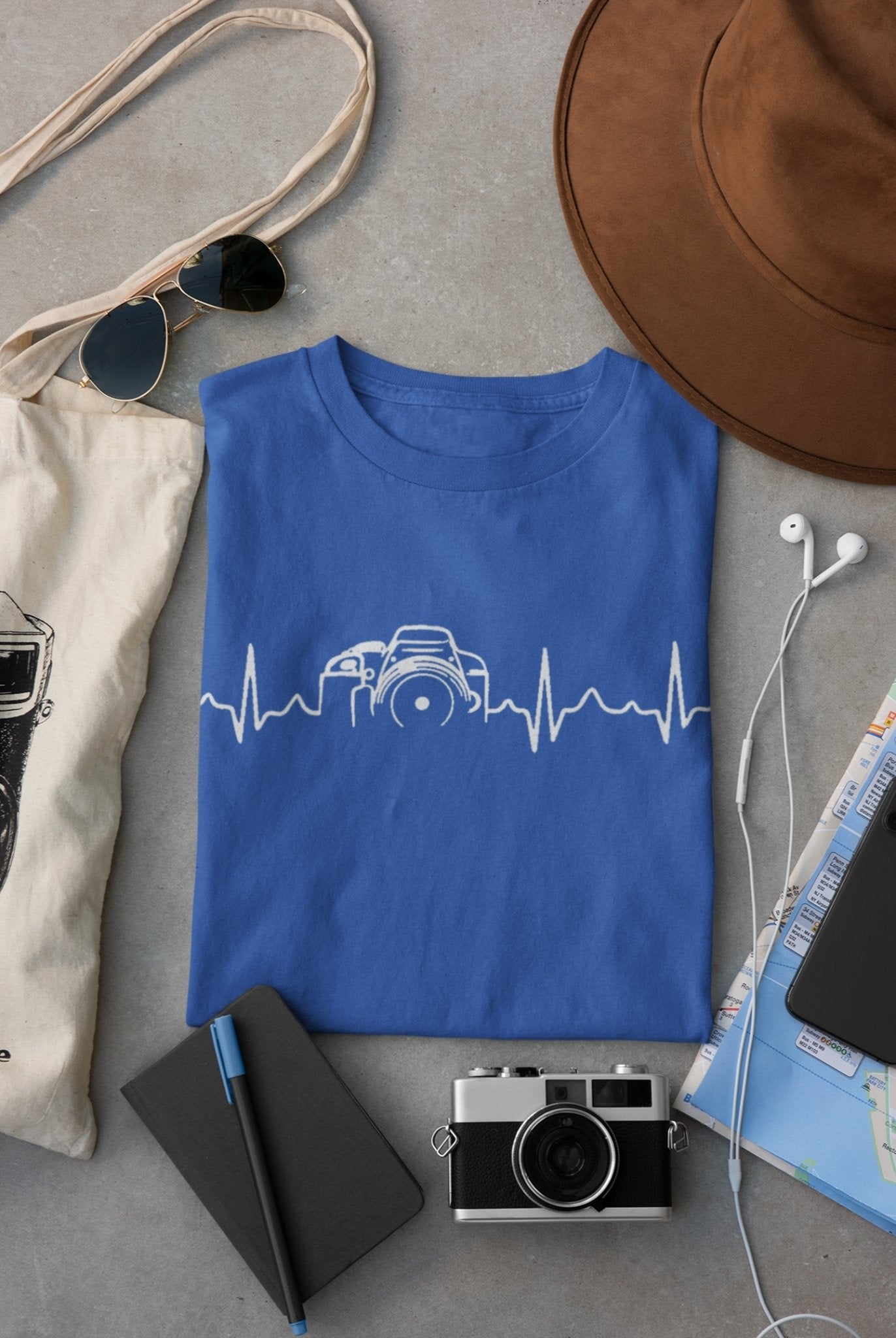 Camera Heartbeat for Photographer Women Half Sleeves T-shirt- FunkyTeesClub - Funky Tees Club