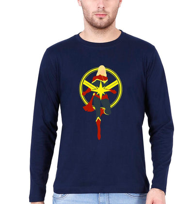 Captain Marvel Full Sleeves T-Shirt For Men-FunkyTeesClub - FunkyTeesClub