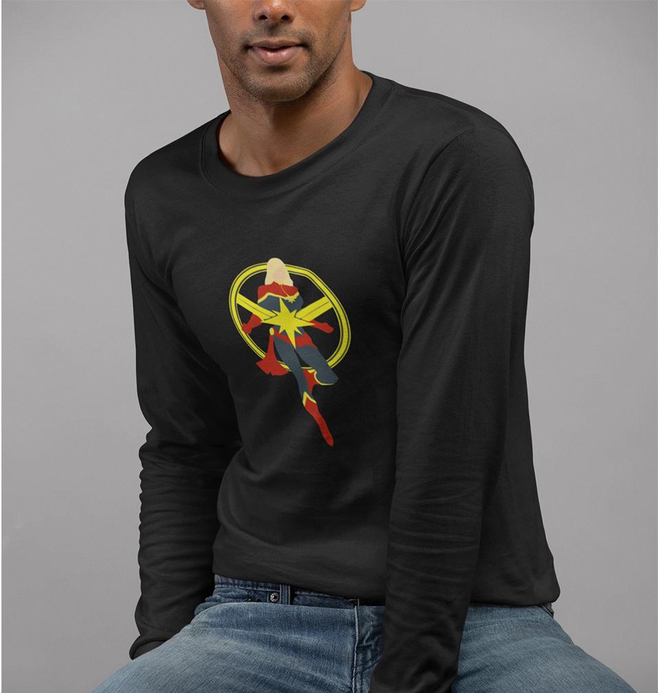 Captain Marvel Full Sleeves T-Shirt For Men-FunkyTeesClub - FunkyTeesClub