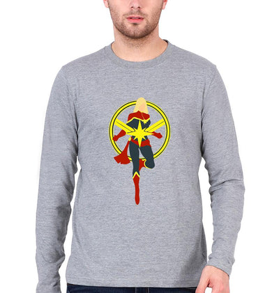 Captain Marvel Full Sleeves T-Shirt For Men-FunkyTeesClub - FunkyTeesClub