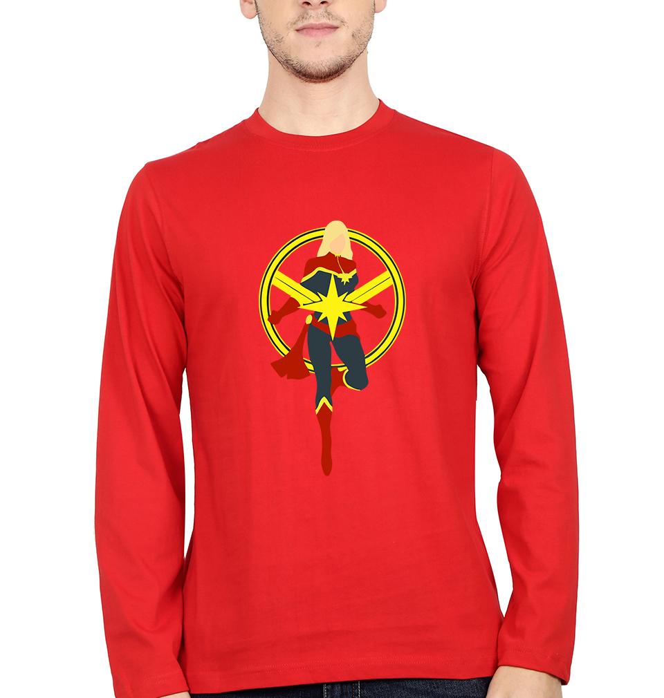 Captain Marvel Full Sleeves T-Shirt For Men-FunkyTeesClub - FunkyTeesClub
