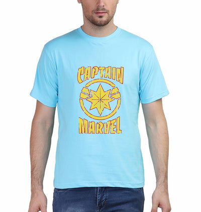 Captain Marvel Half Sleeves T-Shirt For Men-FunkyTeesClub - FunkyTeesClub