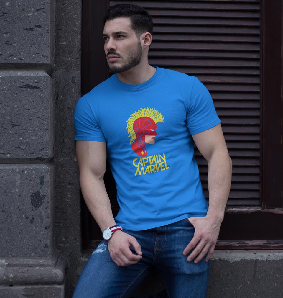 Captain Marvel Half Sleeves T-Shirt For Men-FunkyTeesClub - FunkyTeesClub