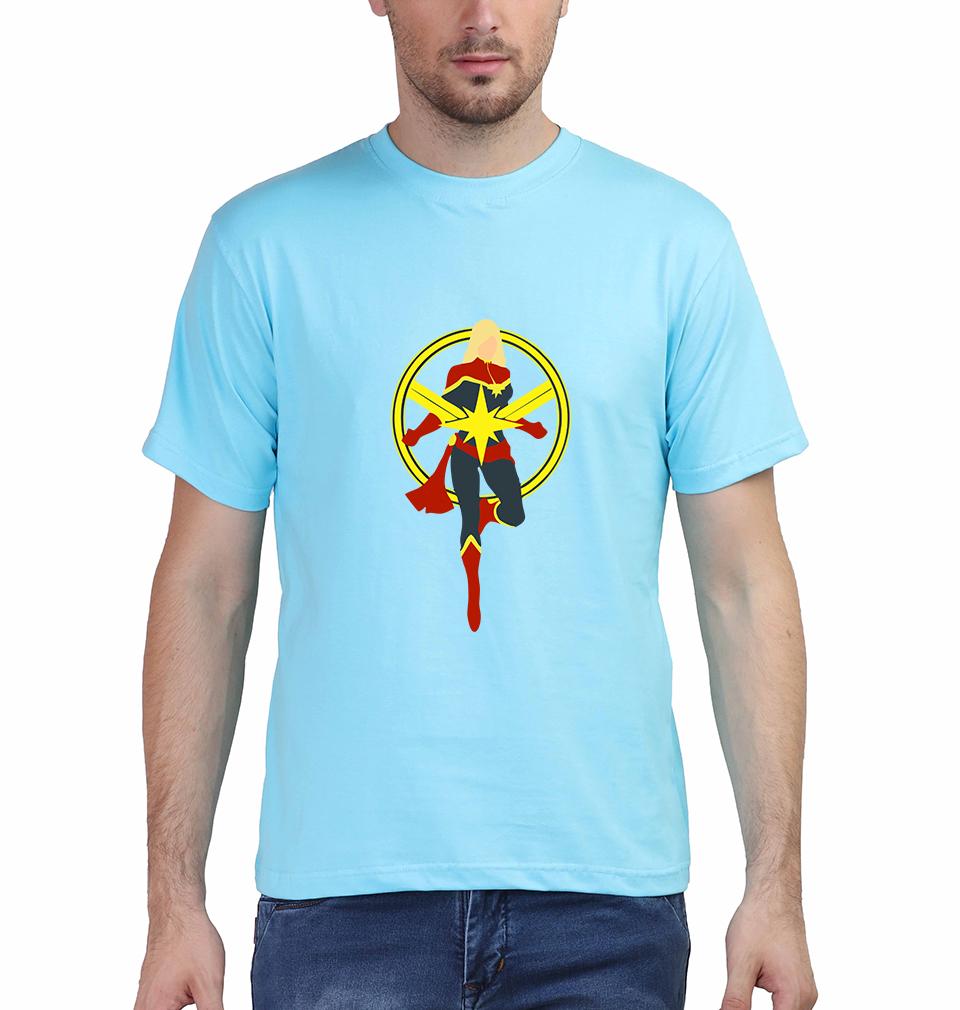 Captain Marvel Half Sleeves T-Shirt For Men-FunkyTeesClub - FunkyTeesClub