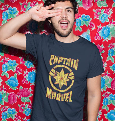 Captain Marvel Half Sleeves T-Shirt For Men-FunkyTeesClub - FunkyTeesClub