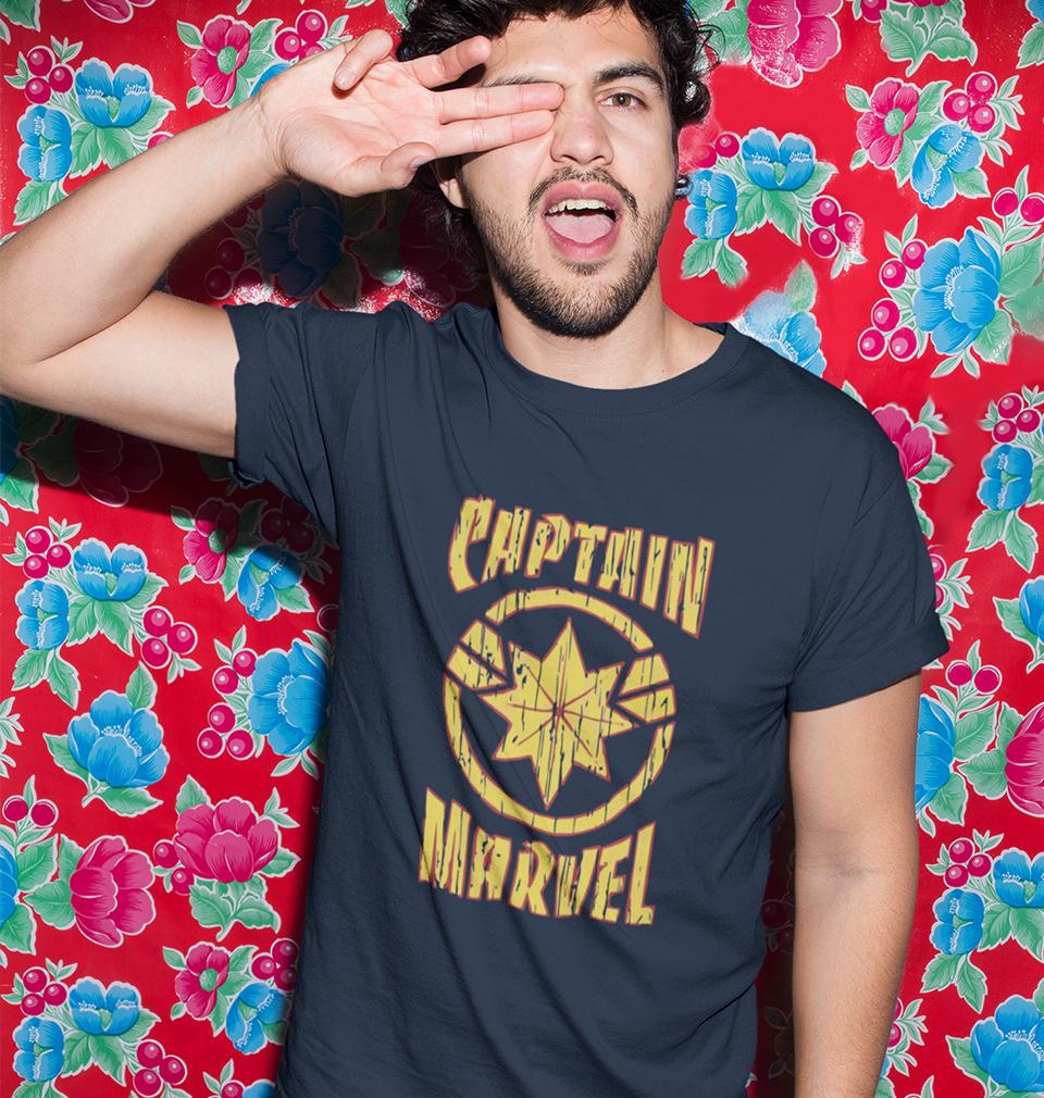 Captain Marvel Half Sleeves T-Shirt For Men-FunkyTeesClub - FunkyTeesClub