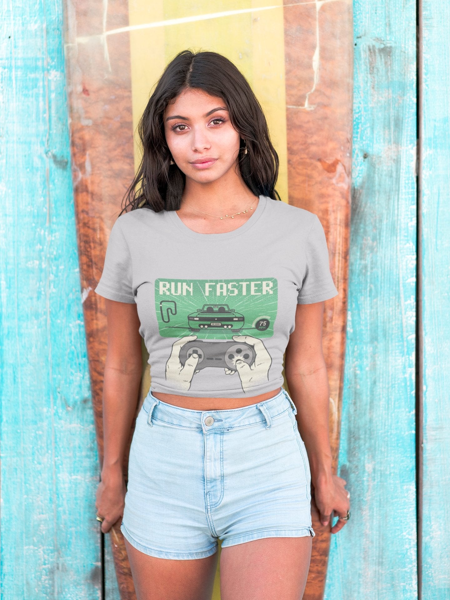 Car gaming Women Crop Top- FunkyTeesClub - Funky Tees Club