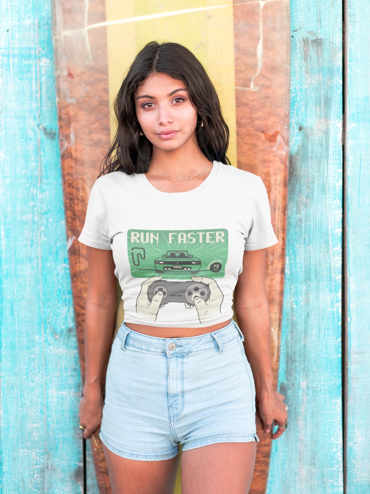Car gaming Women Crop Top- FunkyTeesClub - Funky Tees Club