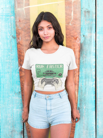 Car gaming Women Crop Top- FunkyTeesClub - Funky Tees Club
