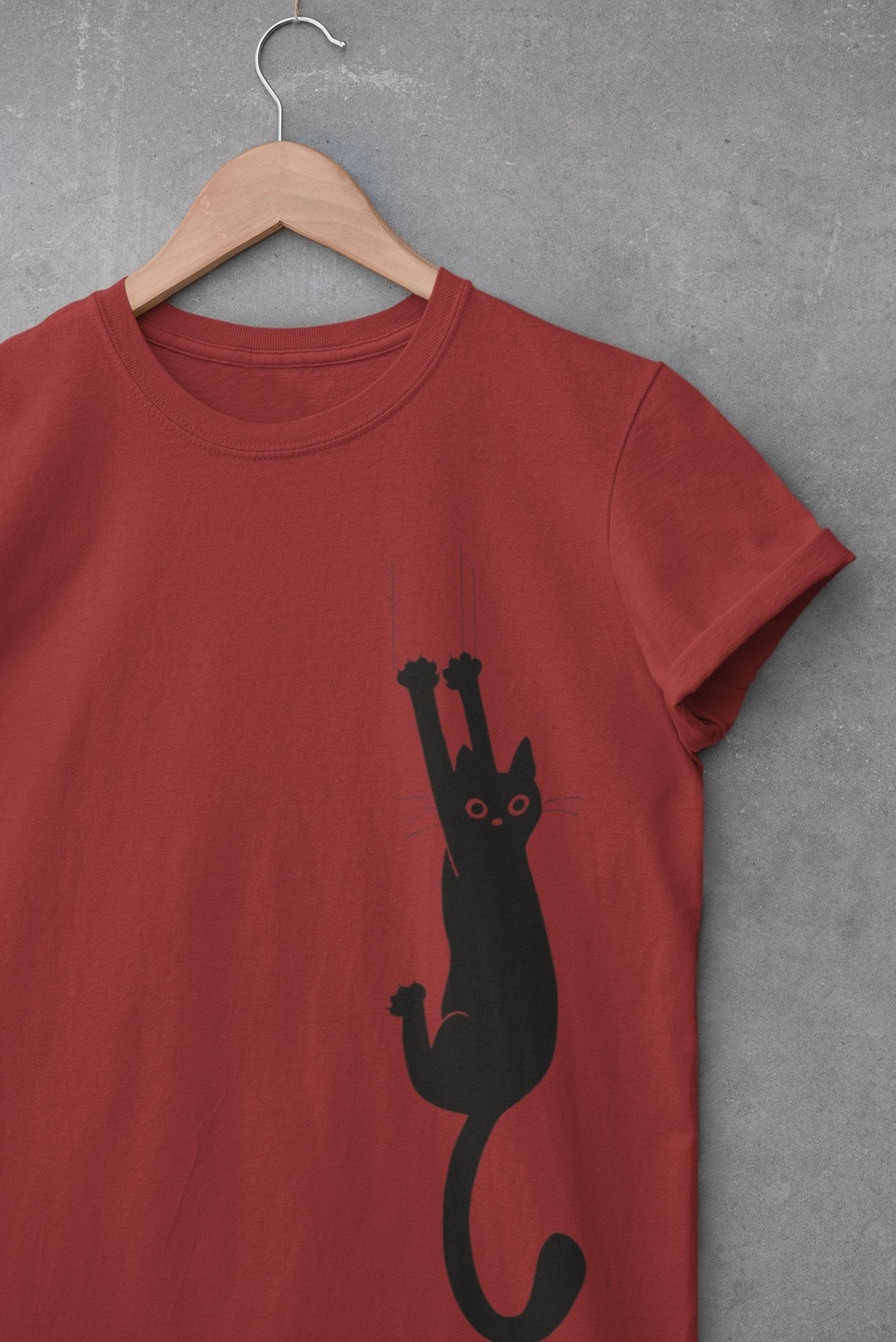 Cat Scratching Mens Half Sleeves T-shirt- FunkyTeesClub - Funky Tees Club