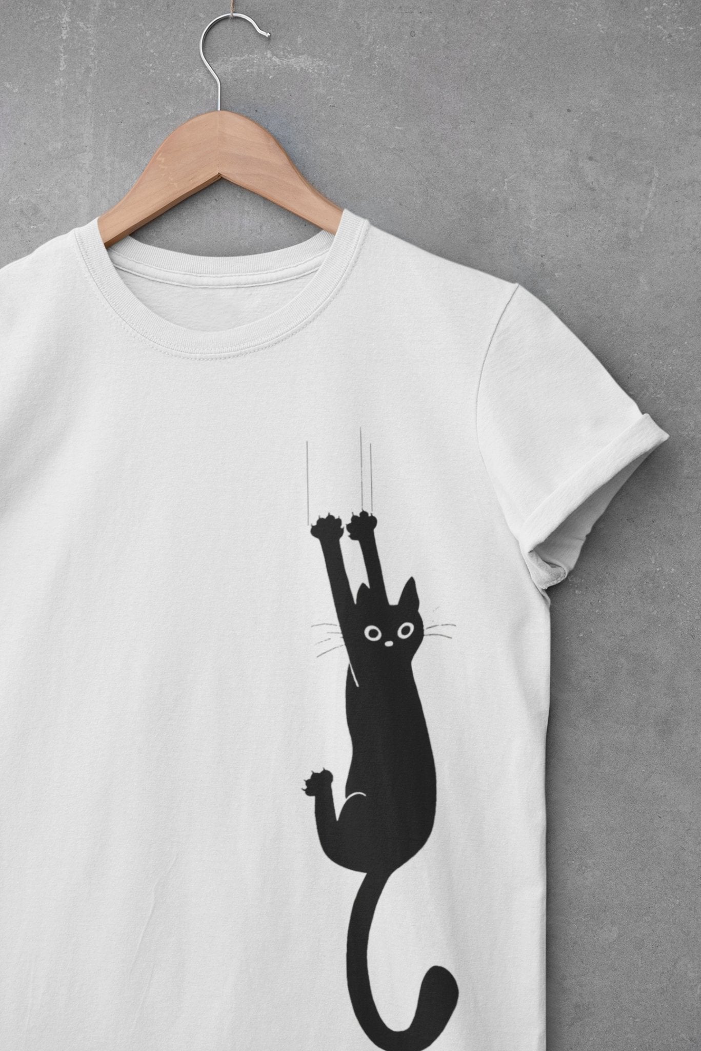 Cat Scratching Mens Half Sleeves T-shirt- FunkyTeesClub - Funky Tees Club