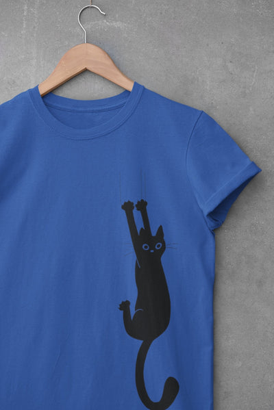 Cat Scratching Mens Half Sleeves T-shirt- FunkyTeesClub - Funky Tees Club