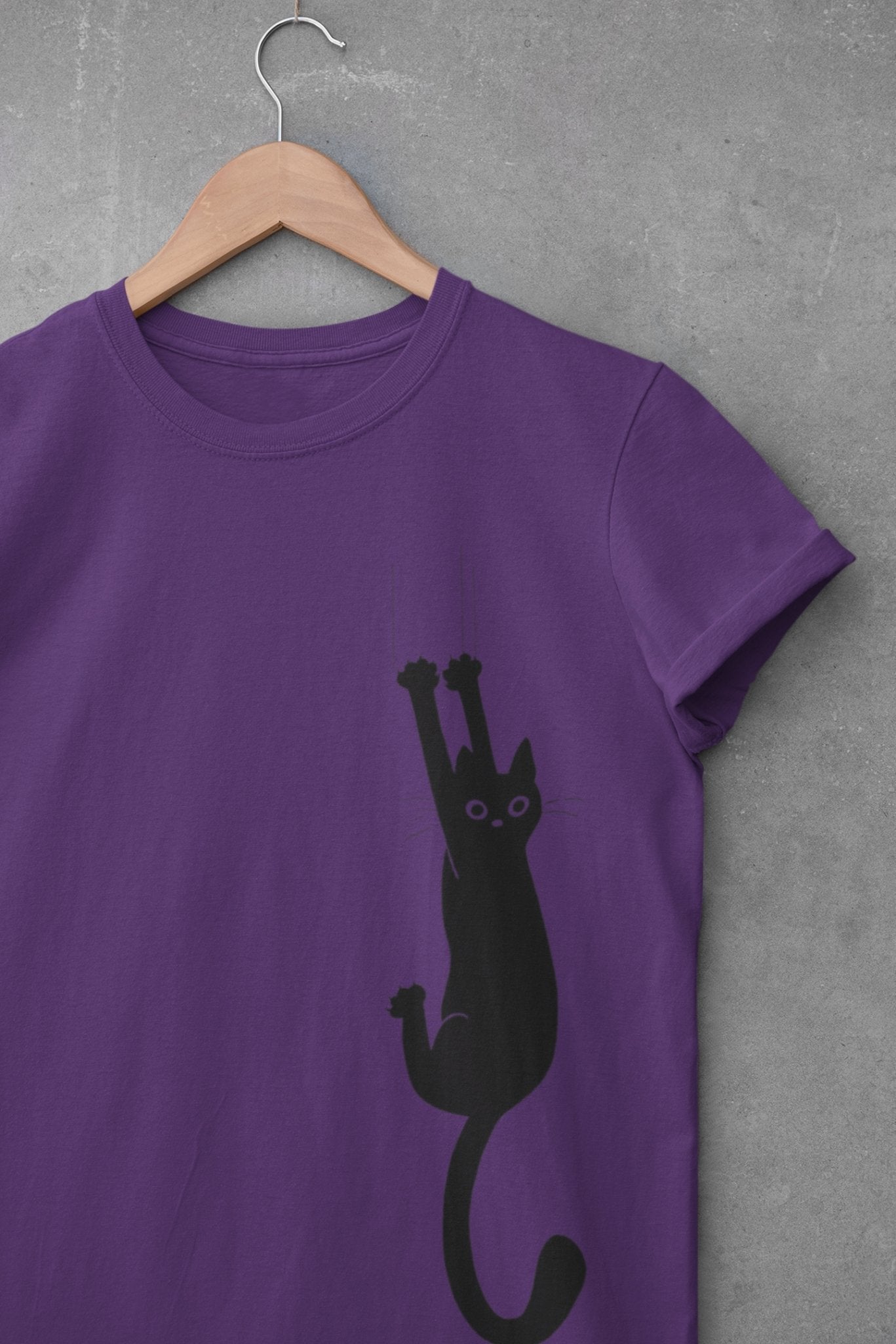 Cat Scratching Mens Half Sleeves T-shirt- FunkyTeesClub - Funky Tees Club