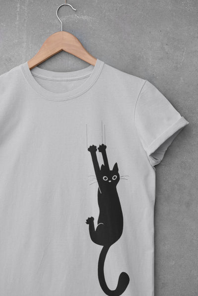 Cat Scratching Mens Half Sleeves T-shirt- FunkyTeesClub - Funky Tees Club