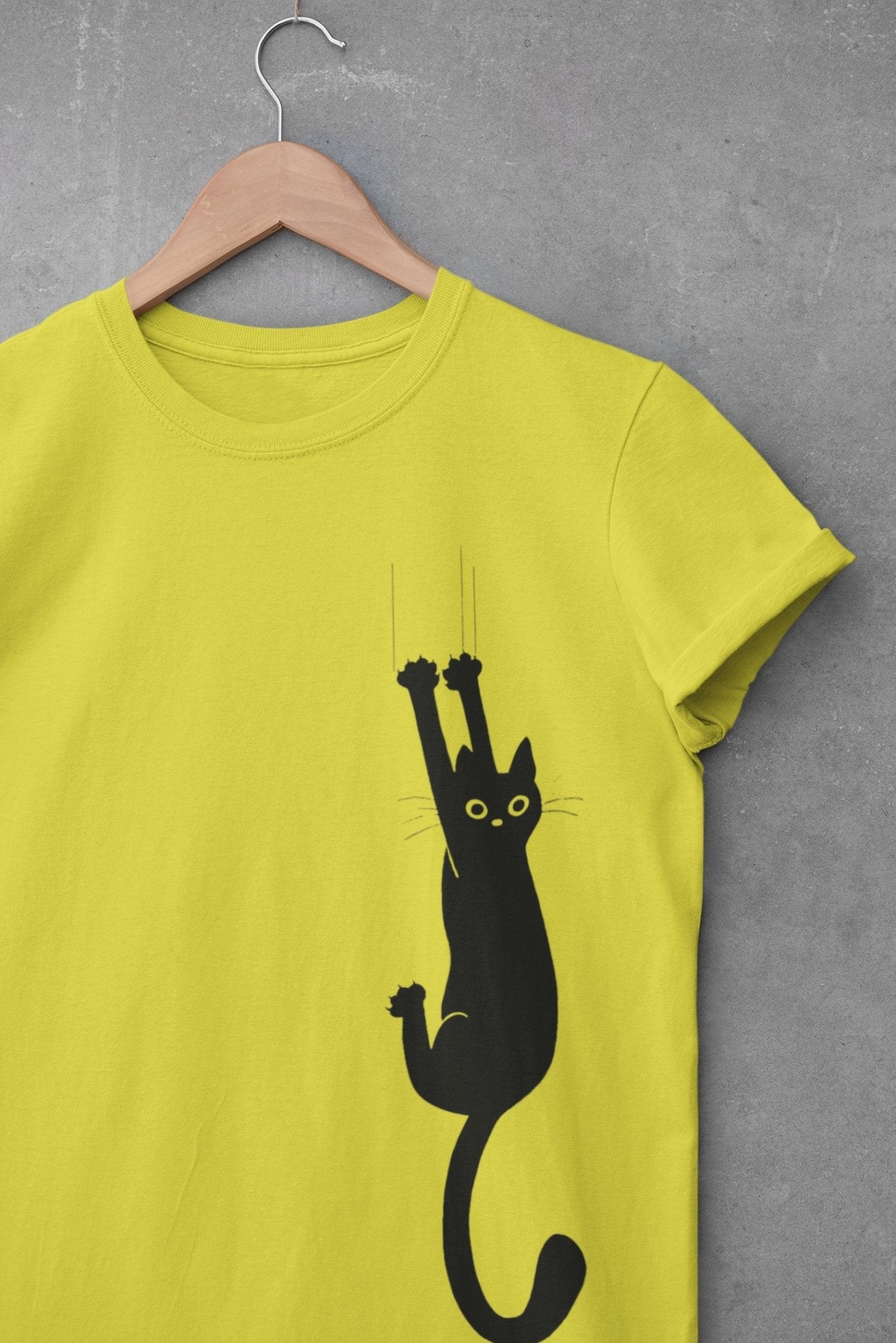Cat Scratching Mens Half Sleeves T-shirt- FunkyTeesClub - Funky Tees Club