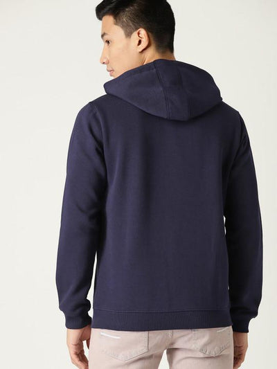 Plain Navy Blue Hoodie Sweatshirt -FunkyTeesClub