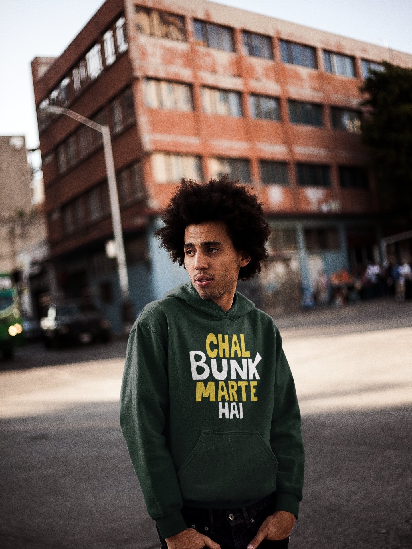 Chal Bunk Marte Hai Typography Men Hoodies-FunkyTeesClub - Funky Tees Club