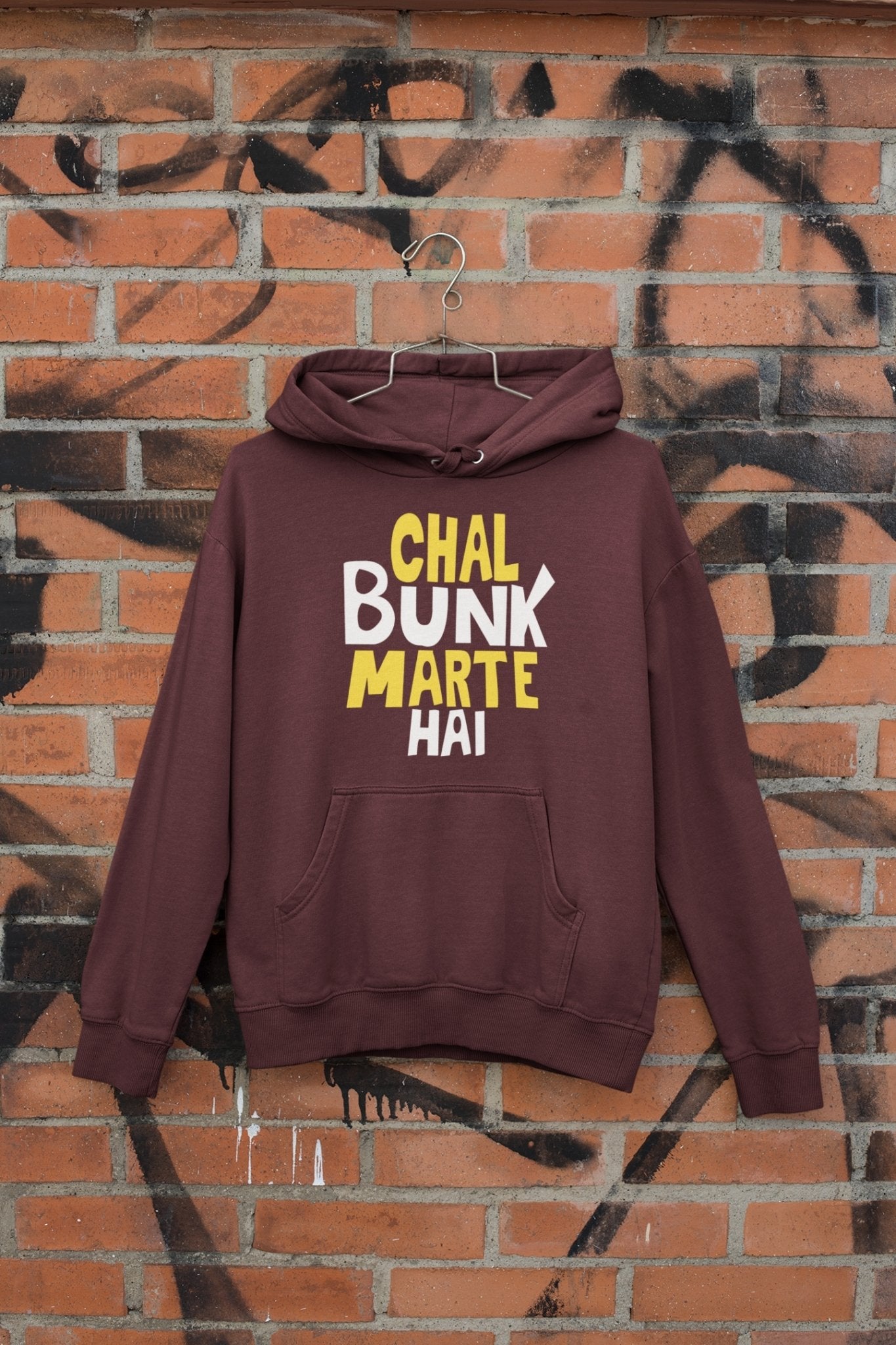 Chal Bunk Marte Hai Typography Men Hoodies-FunkyTeesClub - Funky Tees Club