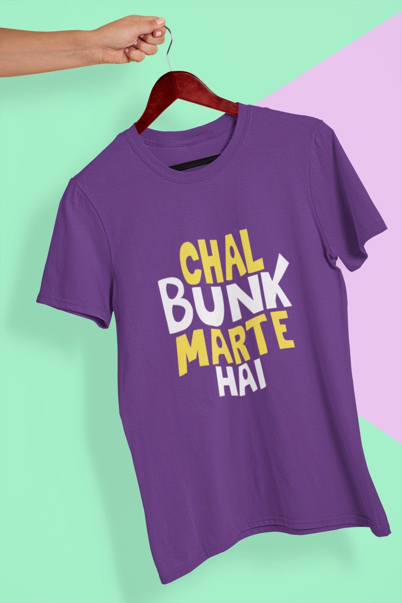 Chal Bunk Marte Hai Typography Women Half Sleeves T-shirt- FunkyTeesClub - Funky Tees Club