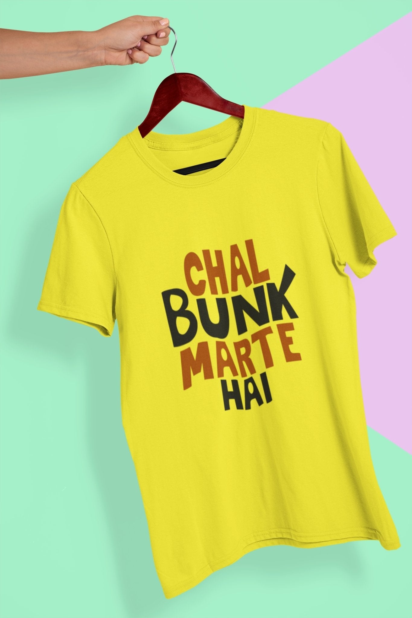 Chal Bunk Marte Hai Typography Women Half Sleeves T-shirt- FunkyTeesClub - Funky Tees Club