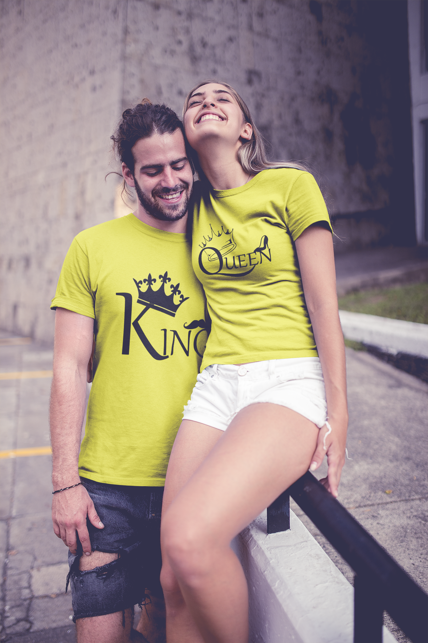 Queen King Couple Half Sleeves T-Shirts -FunkyTeesClub