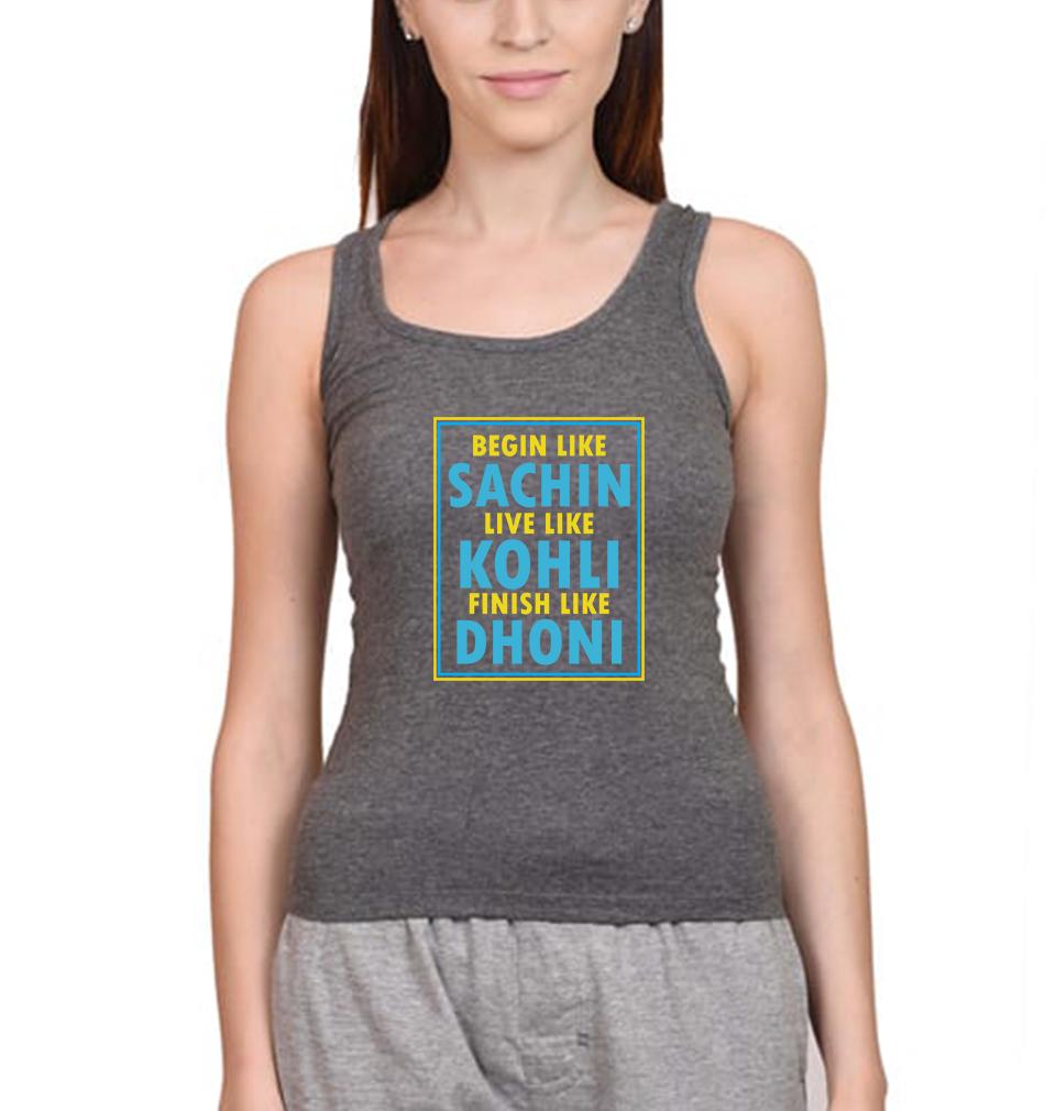 CRICKET Sachin Kohli Dhoni Women Tank Top-FunkyTeesClub - FunkyTeesClub