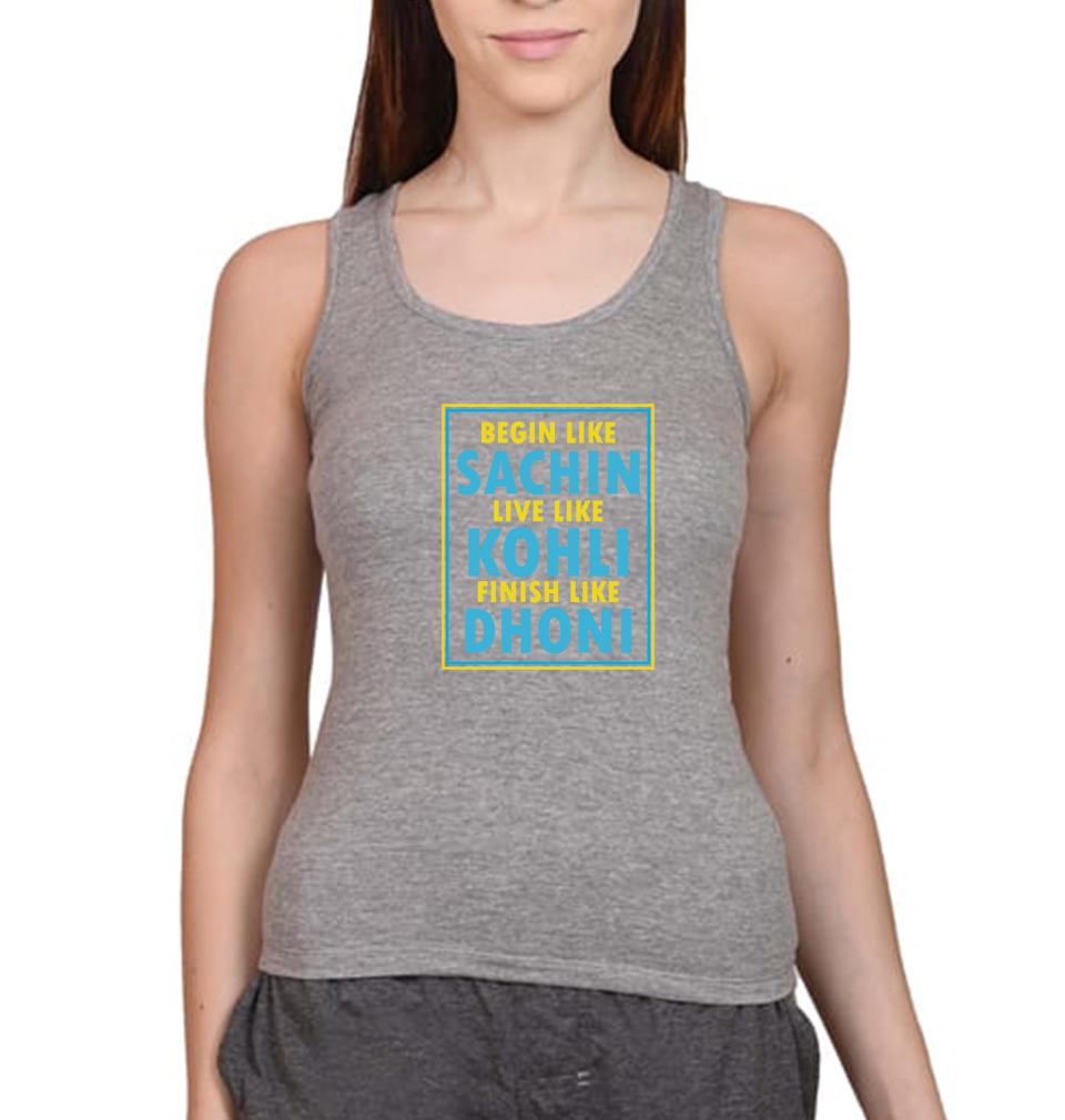 CRICKET Sachin Kohli Dhoni Women Tank Top-FunkyTeesClub - FunkyTeesClub