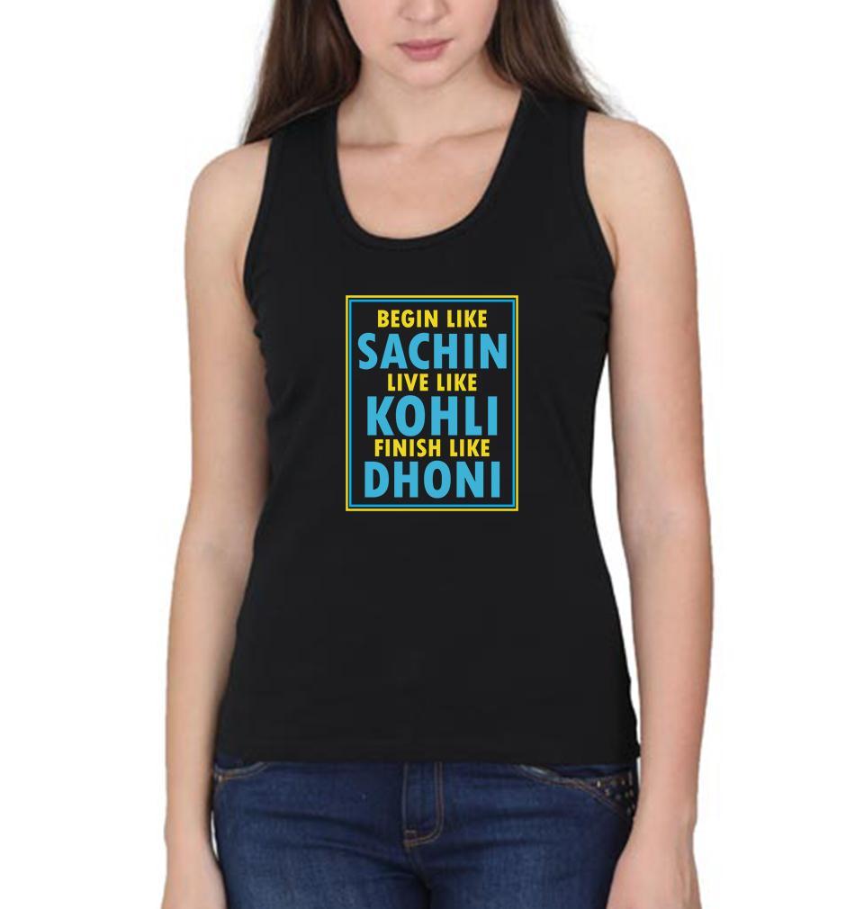 CRICKET Sachin Kohli Dhoni Women Tank Top-FunkyTeesClub - FunkyTeesClub