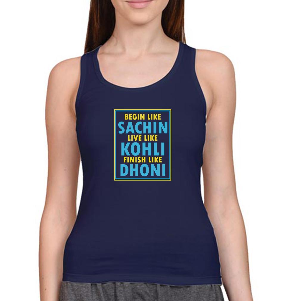CRICKET Sachin Kohli Dhoni Women Tank Top-FunkyTeesClub - FunkyTeesClub