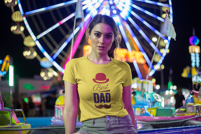 Fathers day best dad Women Crop Top- FunkyTeesClub