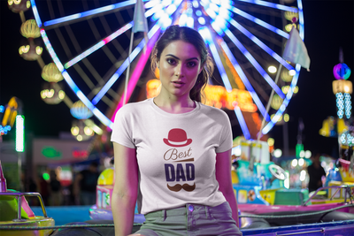 Fathers day best dad Women Crop Top- FunkyTeesClub
