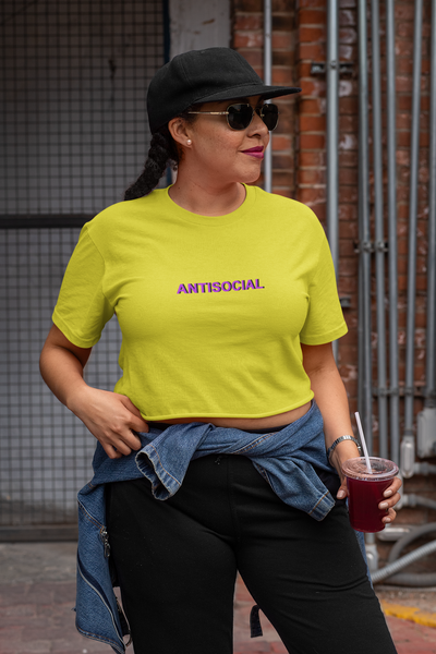 Antisocial Minimals Women Crop Top- FunkyTeesClub