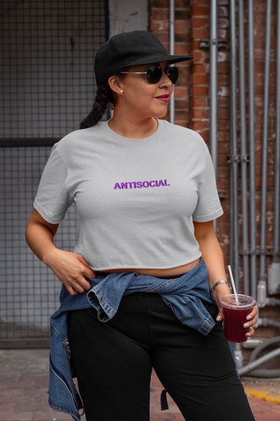 Antisocial Minimals Women Crop Top- FunkyTeesClub