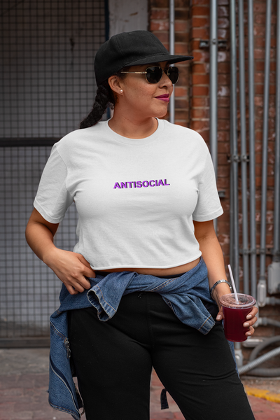Antisocial Minimals Women Crop Top- FunkyTeesClub