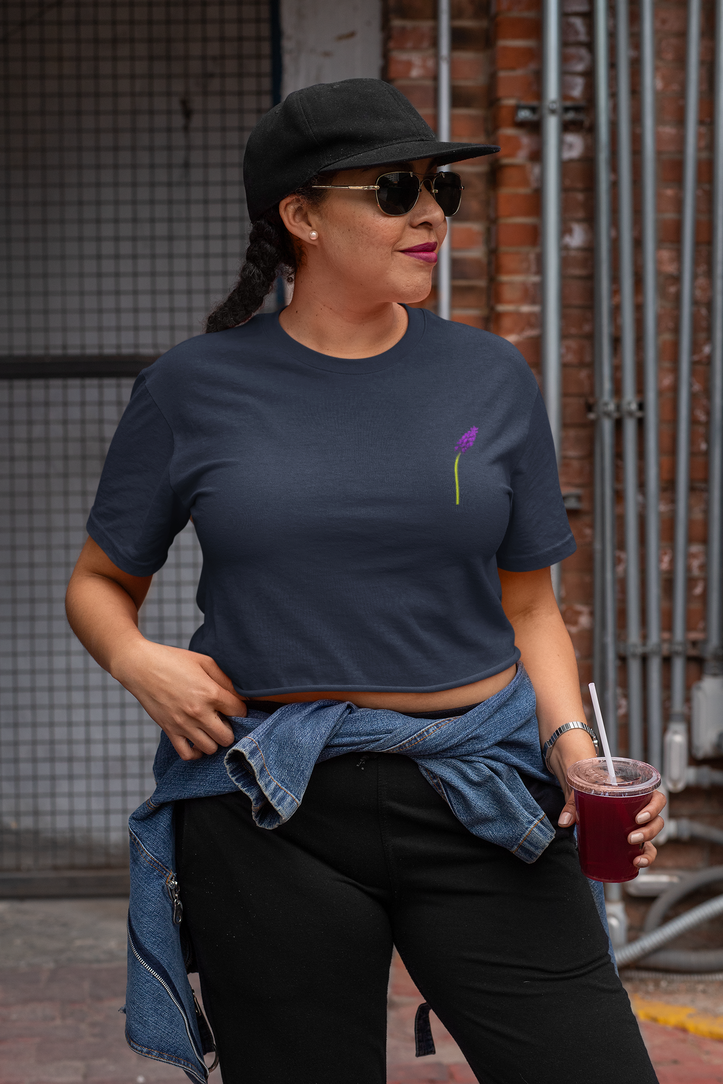 Lavendar Spring Minimals Women Crop Top- FunkyTeesClub