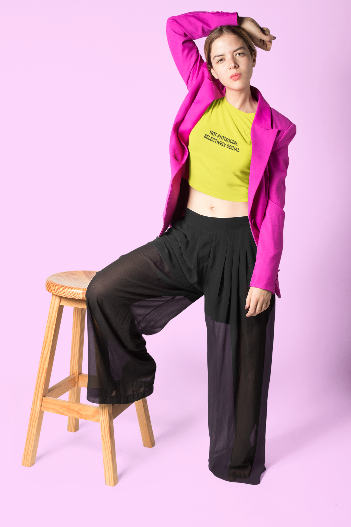 Not Anti Social Minimals Women Crop Top- FunkyTeesClub