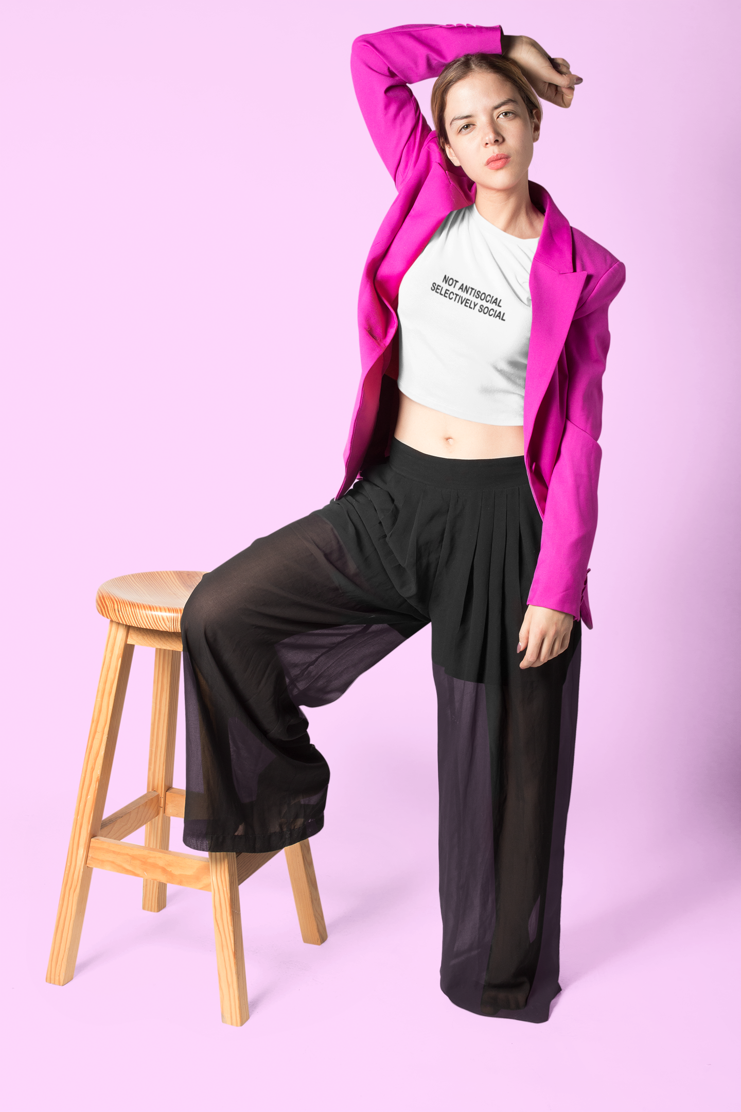 Not Anti Social Minimals Women Crop Top- FunkyTeesClub